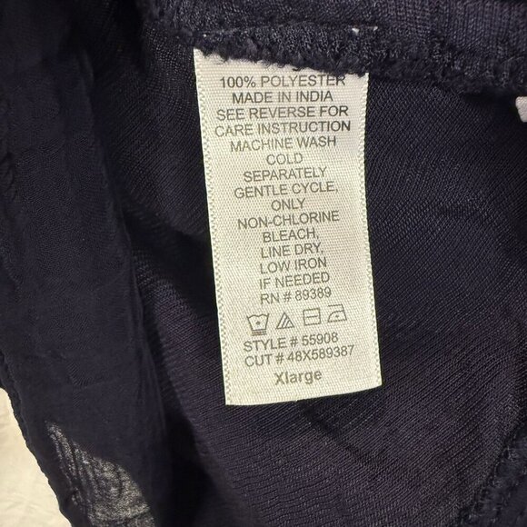 South Main Women Crushed Velvet Top Blouse Size XL Mature Holiday Midnight Blue - Picture 8 of 10